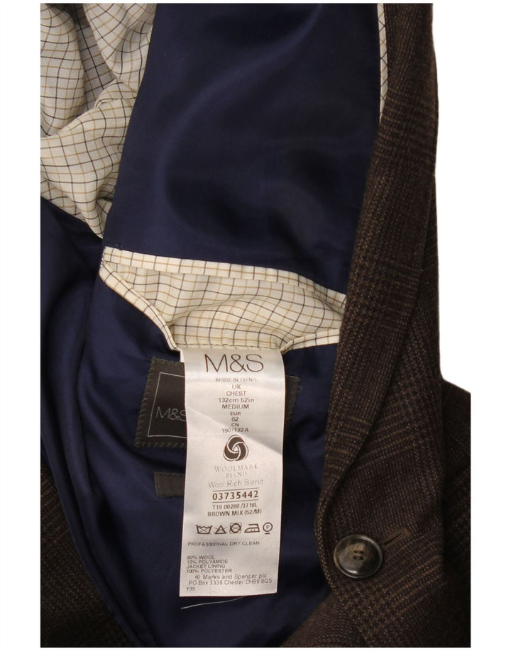 Jachetă pentru bărbați Marks & Spencer, cu 2 nasturi, UK 52 3XL, maro, picioare de găină