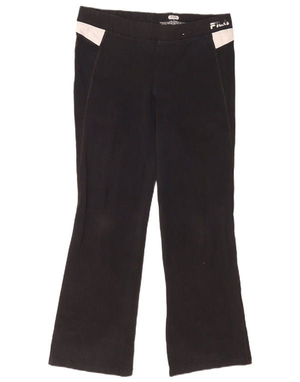 Pantaloni de trening Fila Flare pentru femei UK 12 Medium Black Bumbac Sport