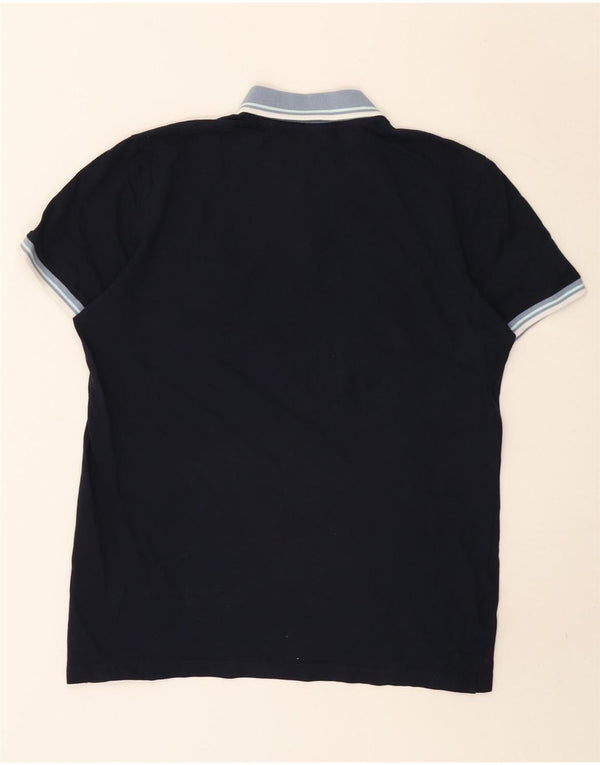 Tricou polo Jack & Jones Rugby pentru bărbați, bumbac cu dungi albastru bleumarin mediu