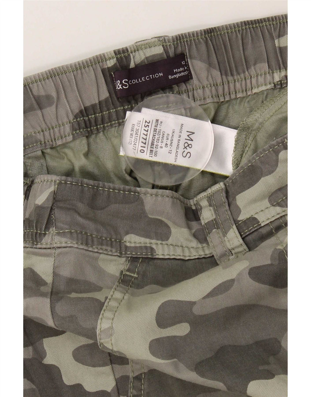 Marks & Spencer Pantaloni scurti cargo cu talie înaltă pentru femei UK 12 Medium W30 Khaki
