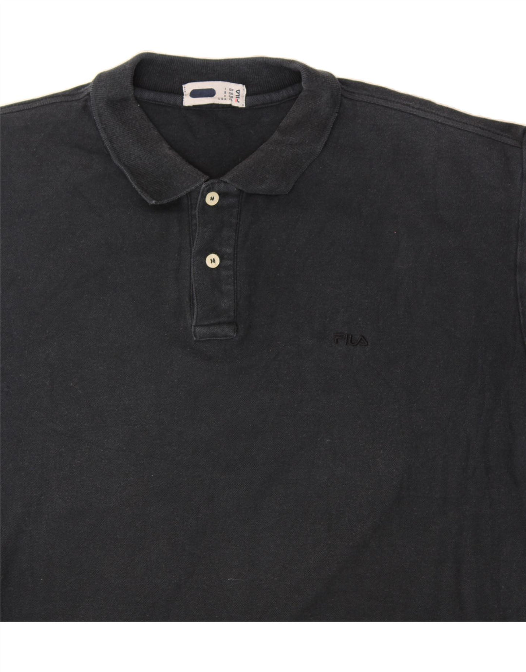 FILA Mens Polo Shirt XL Black Cotton Vintage Fila and Second-Hand Fila from Messina Hembry 