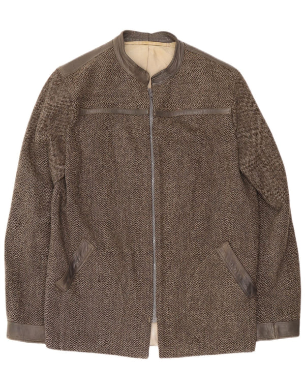Bomber vintage pentru bărbați UK 38 Medium Grey Herringbone