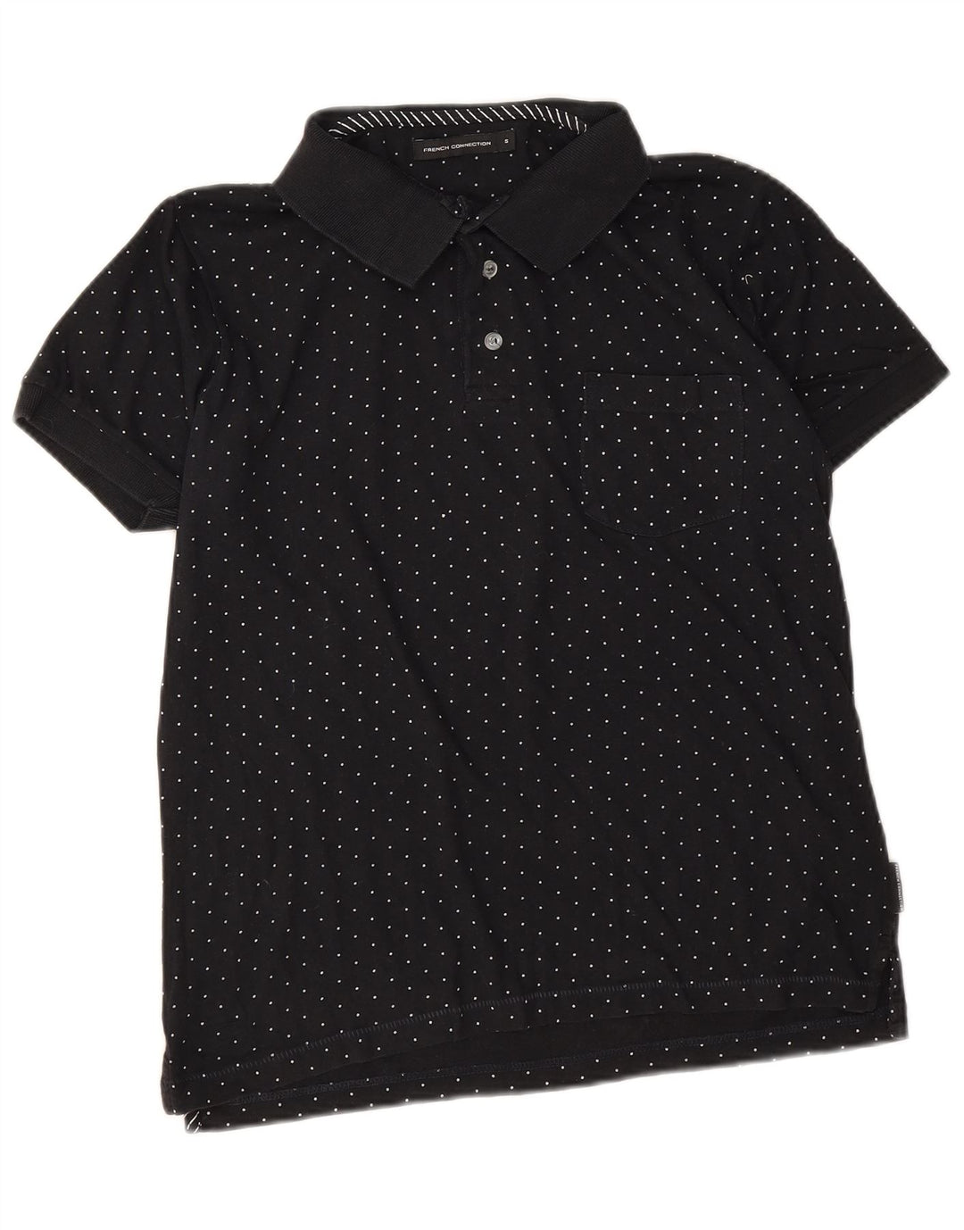Tricou polo pentru bărbați French Connection, bumbac cu pete negre