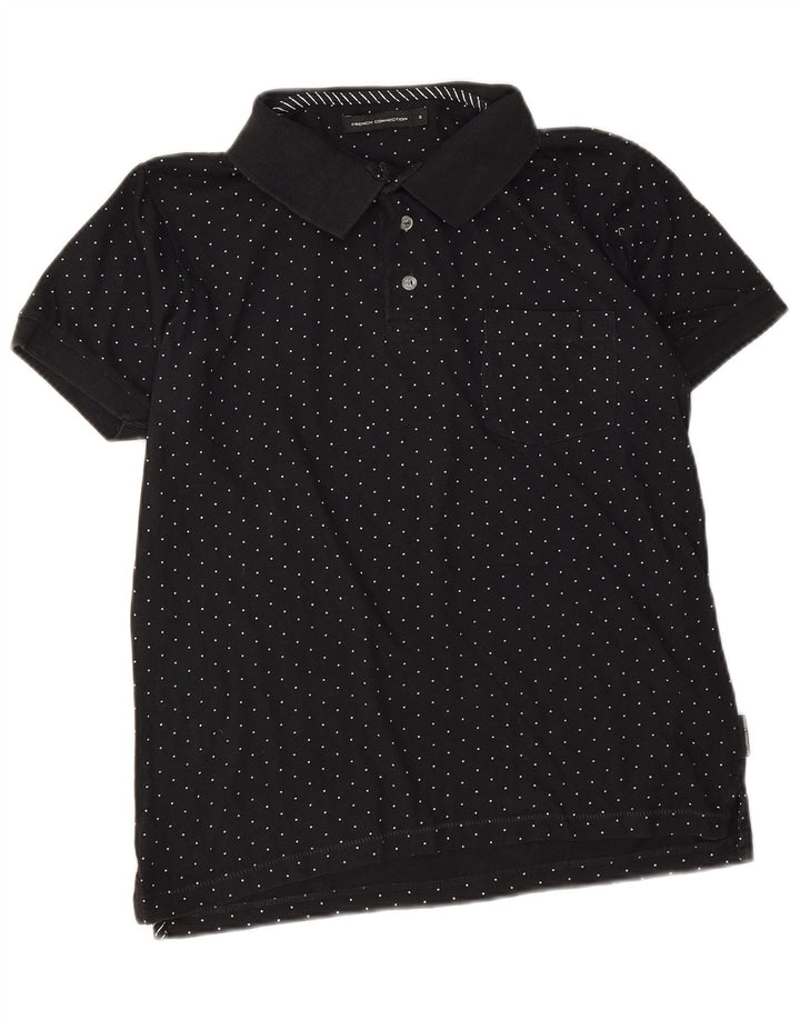 Tricou polo pentru bărbați French Connection, bumbac cu pete negre