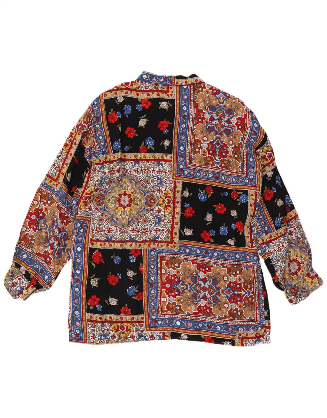 Bluză cămașă pentru femei VINTAGE UK 16, mare, multicoloră, viscoză