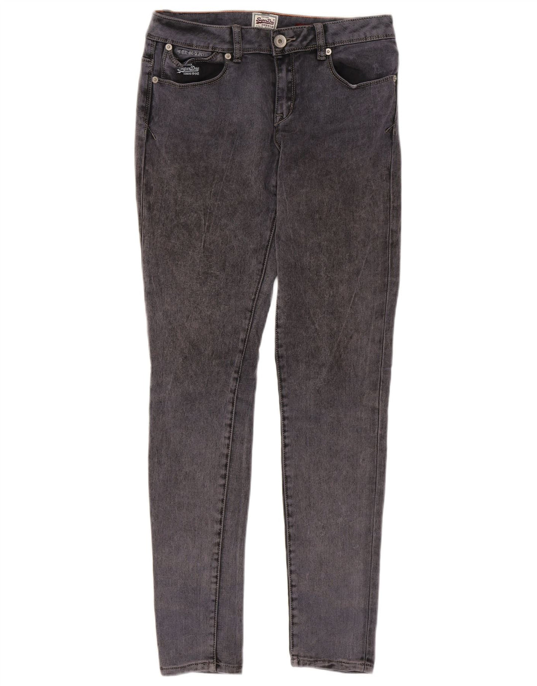 SUPERDRY blugi super skinny pentru femei W30 L32 bumbac gri