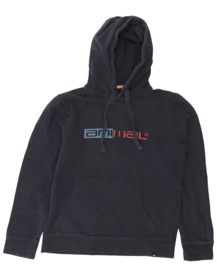 Pulover cu glugă cu grafic pentru bărbați Animal, mic, albastru, bumbac