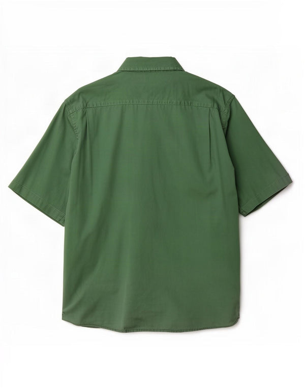Wrangler Mens Short Sleeve Shirt Large Green Cotton