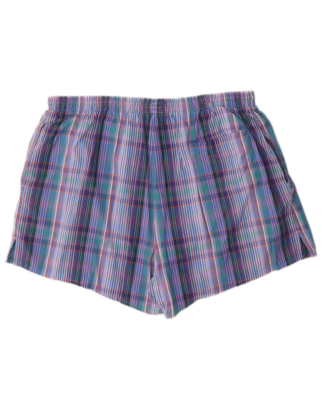 Pantaloni scurți de înot ADIDAS pentru bărbați, bumbac cu carouri mari, albastre