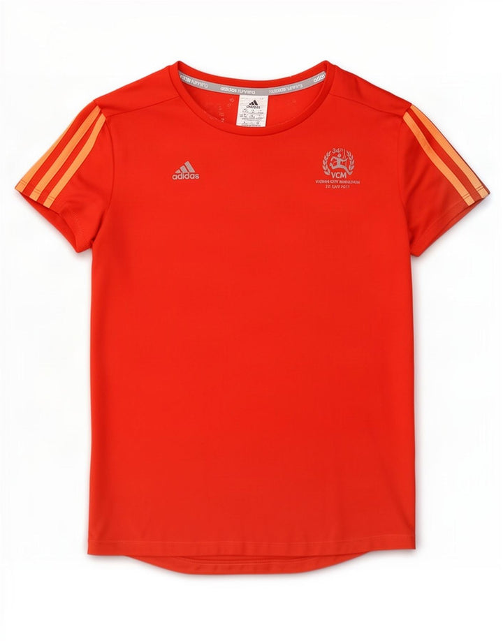 Tricou grafic pentru alergare Adidas pentru femei Top UK 12/14 Poliester portocaliu mediu