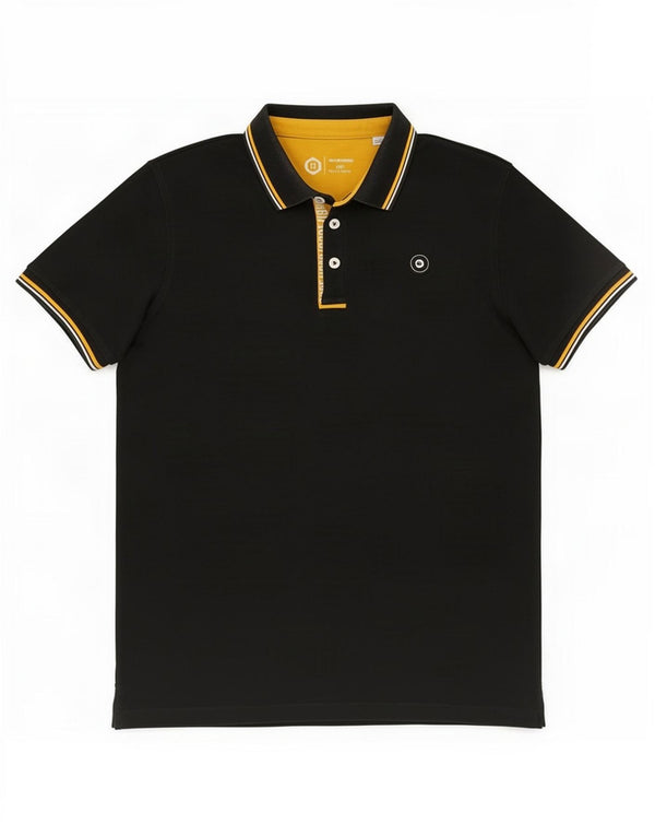 Cămașă polo Jack & Jones pentru bărbați XL, bumbac color bloc negru