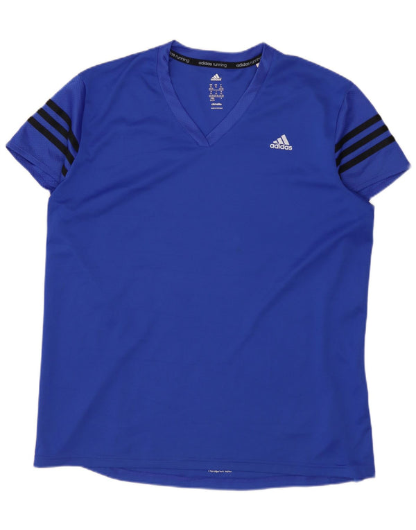 Tricou ADIDAS Climalite pentru femei, Marea Britanie 20/22 XL, poliester albastru