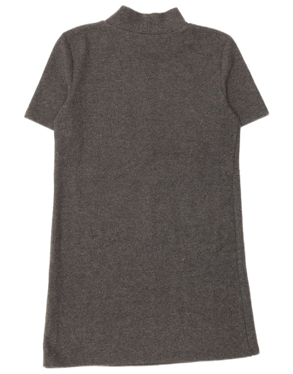 Rochie cu mâneci scurte pentru femei Zara UK 10 Poliester gri mic