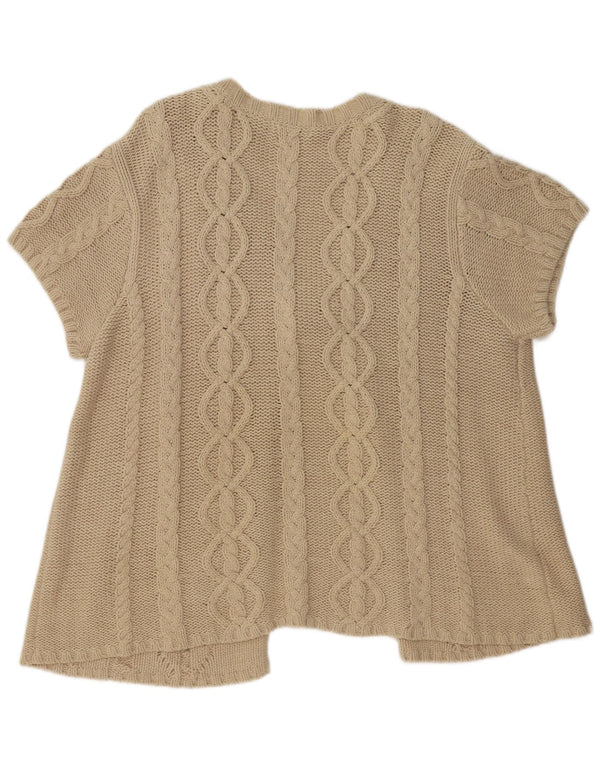 Pulover cardigan cu mânecă scurtă pentru femei Orvis UK 18 XL bumbac bej