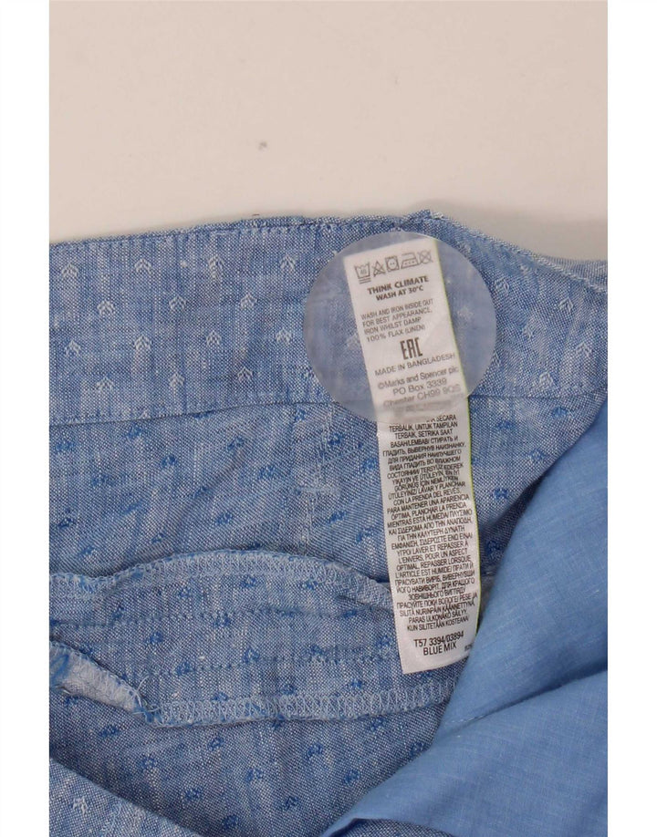 Marks & Spencer Pantaloni scurți chino pegged pentru femei UK 12 Medium W32 Blue Geometric
