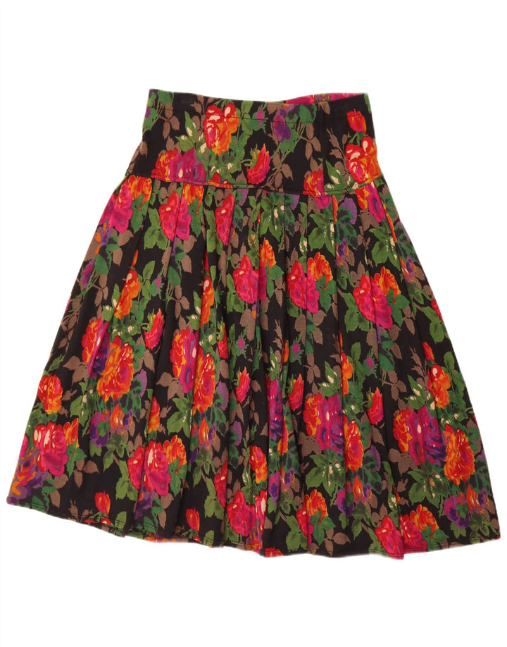 Fusta plisată vintage pentru femei W34, mare, multicoloră, florală