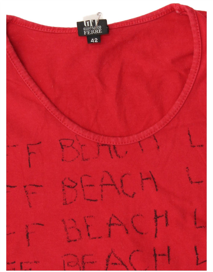 Gianfranco Ferre Tricou grafic Crop pentru femei Top IT 42 Medium Red