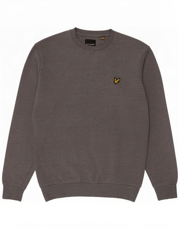 Hanorac pentru bărbați Lyle & Scott Pulover din bumbac gri mediu