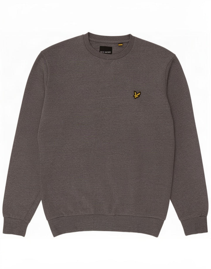 Hanorac pentru bărbați Lyle & Scott Pulover din bumbac gri mediu