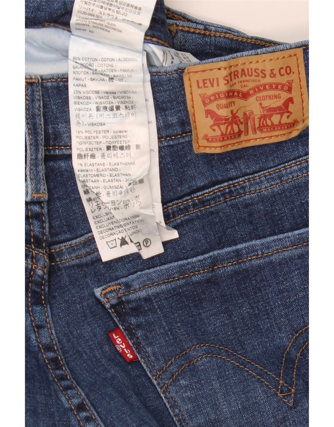 Blugi drepti clasici pentru femei Levi's US 6 Medium W28 L30 Bumbac albastru