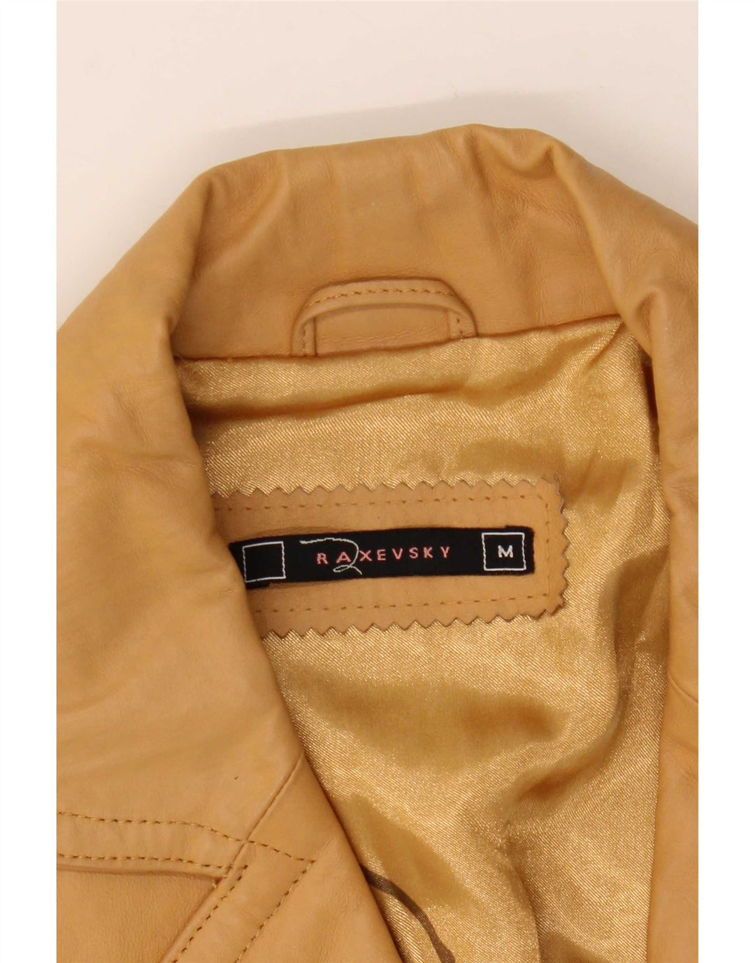 Jachetă de piele vintage pentru femei UK 12 Medium Beige Piele