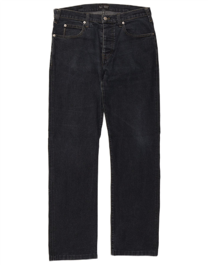 ARMANI Womens Straight Jeans W32 L30 Navy Blue Cotton