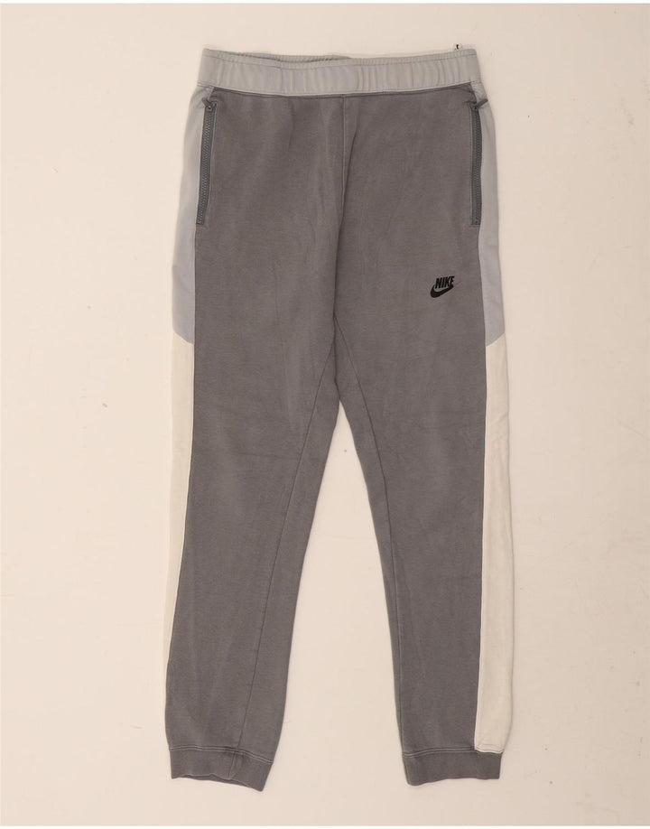 Pantaloni de trening pentru bărbați Nike Pantaloni de jogging, gri mediu, bumbac color bloc