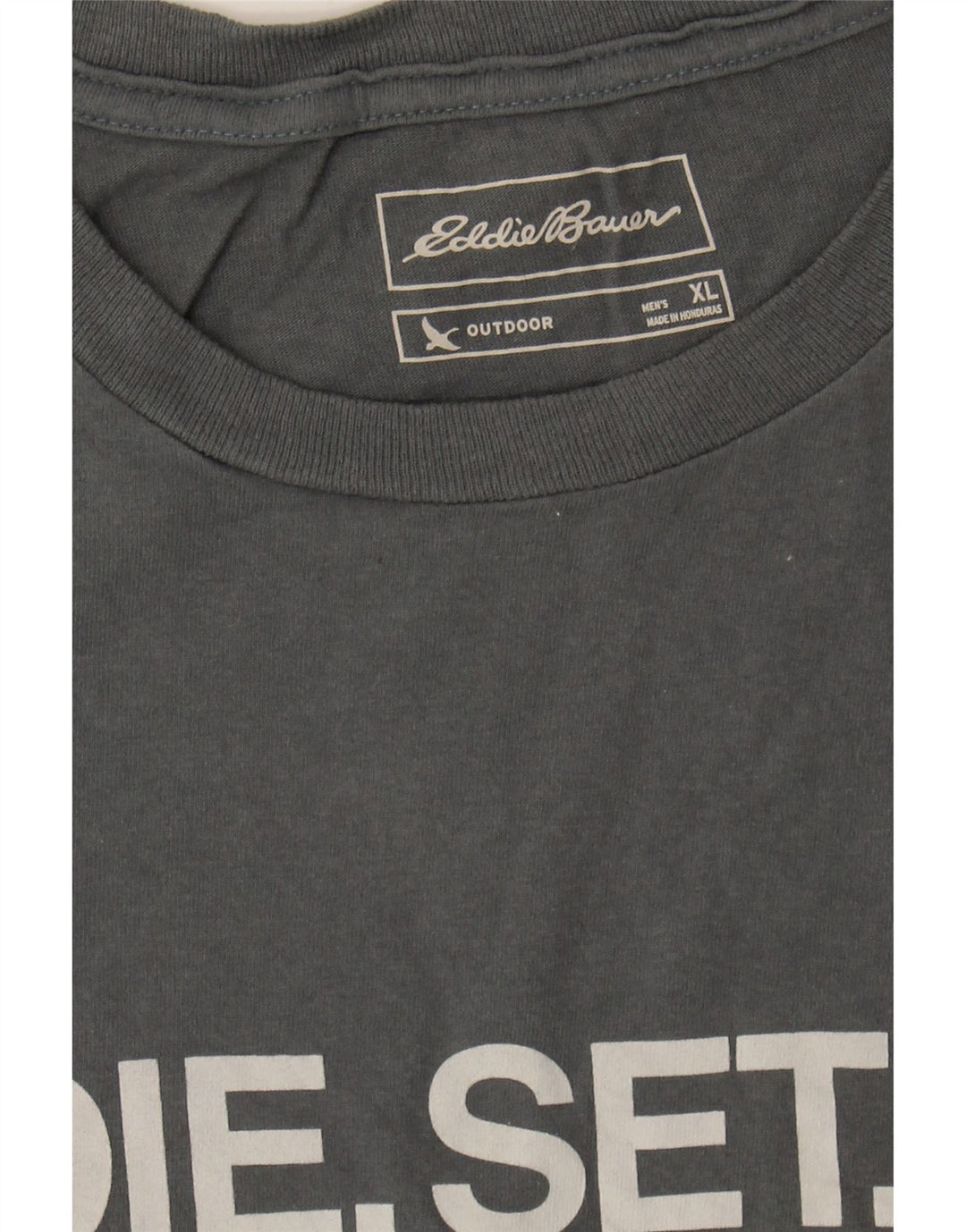 EDDIE BAUER Mens Graphic T-Shirt Top XL Grey Cotton Vintage Eddie Bauer and Second-Hand Eddie Bauer from Messina Hembry 