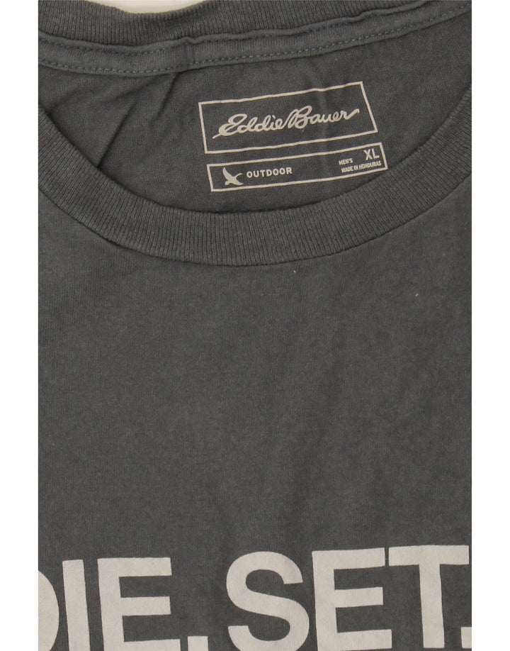 EDDIE BAUER Mens Graphic T-Shirt Top XL Grey Cotton Vintage Eddie Bauer and Second-Hand Eddie Bauer from Messina Hembry 