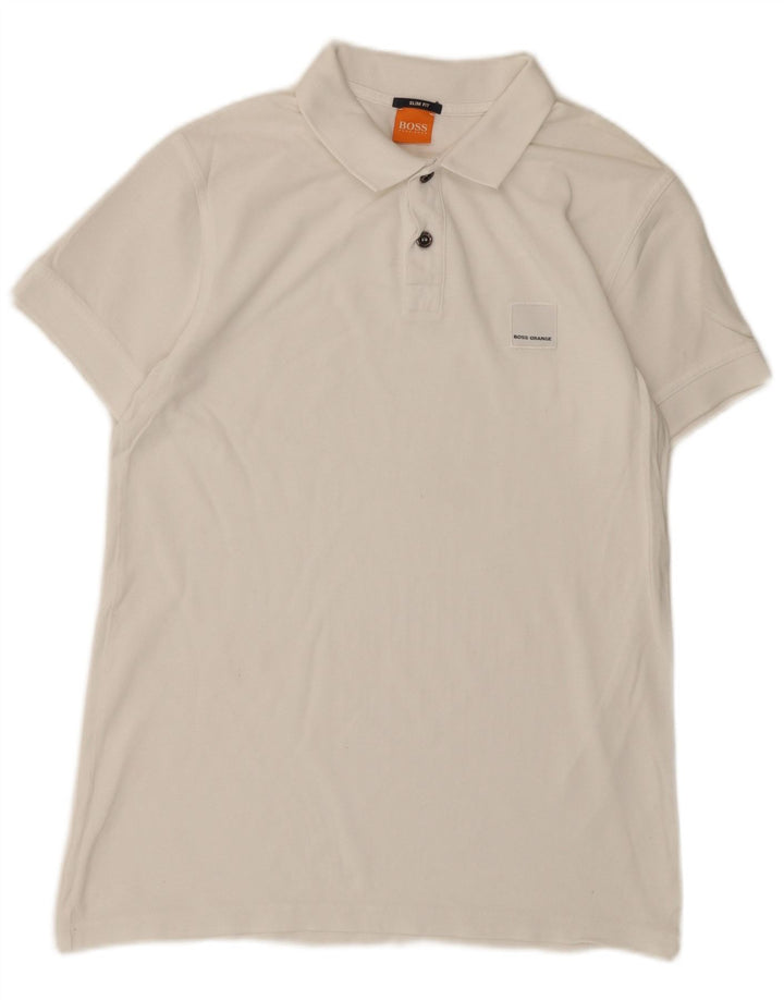 Tricou polo Hugo Boss Slim Fit pentru bărbați, alb, mic