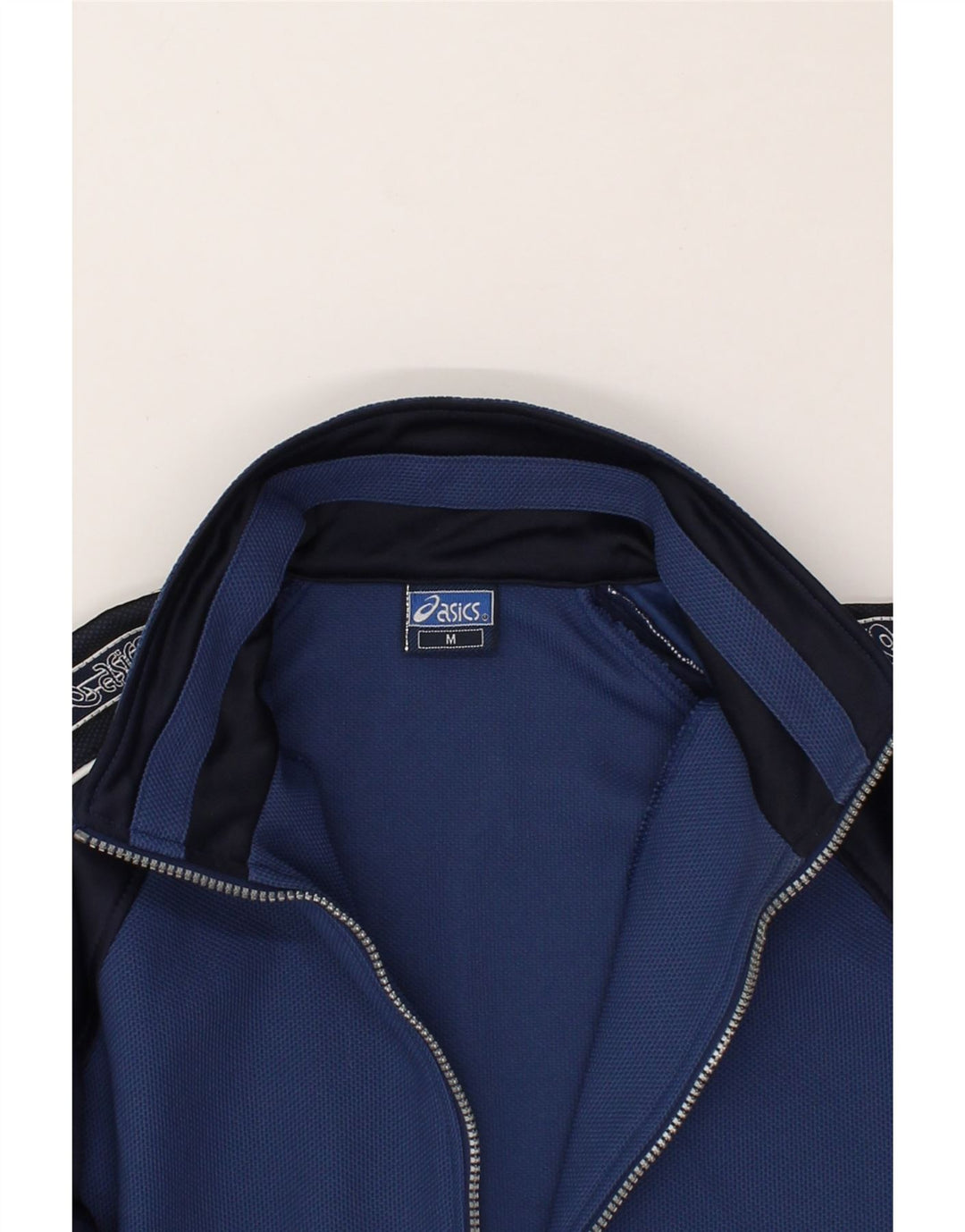 Jachetă de top pentru trening grafic ASICS pentru bărbați, mediu albastru bleumarin, color block