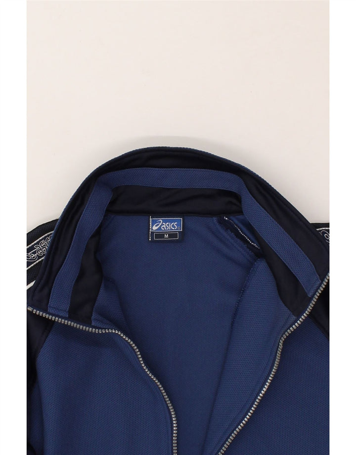 Jachetă de top pentru trening grafic ASICS pentru bărbați, mediu albastru bleumarin, color block