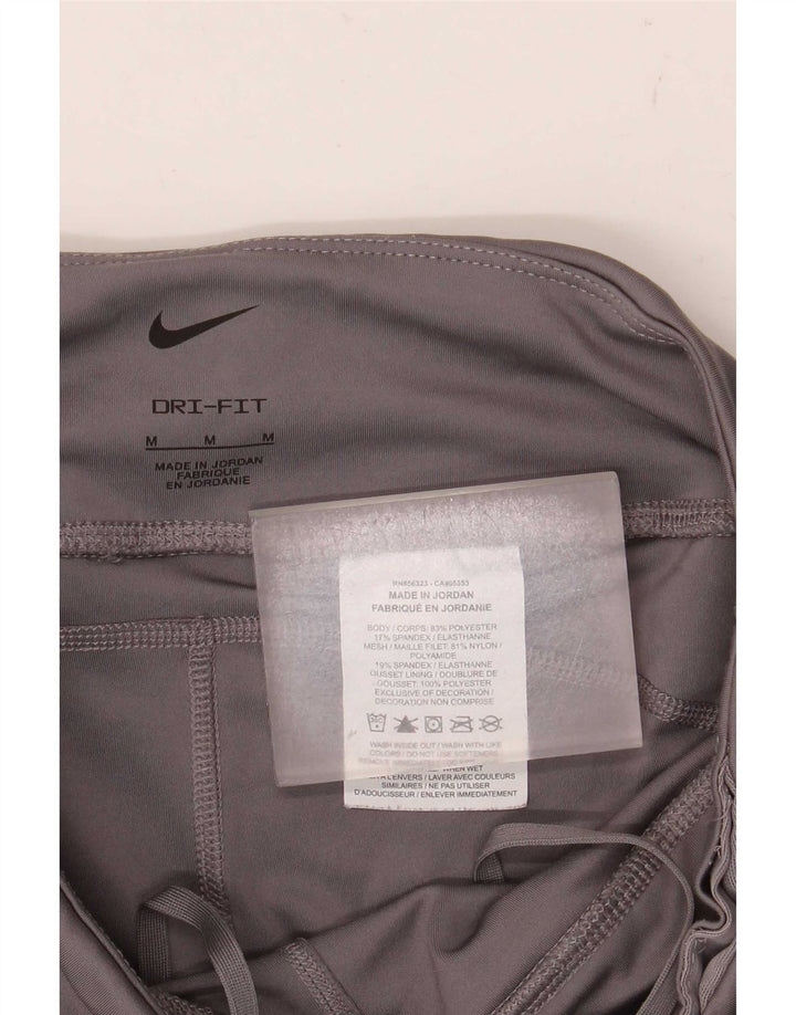 Leggings crop Nike Dri Fit pentru femei UK 12 Medium Gri Poliester