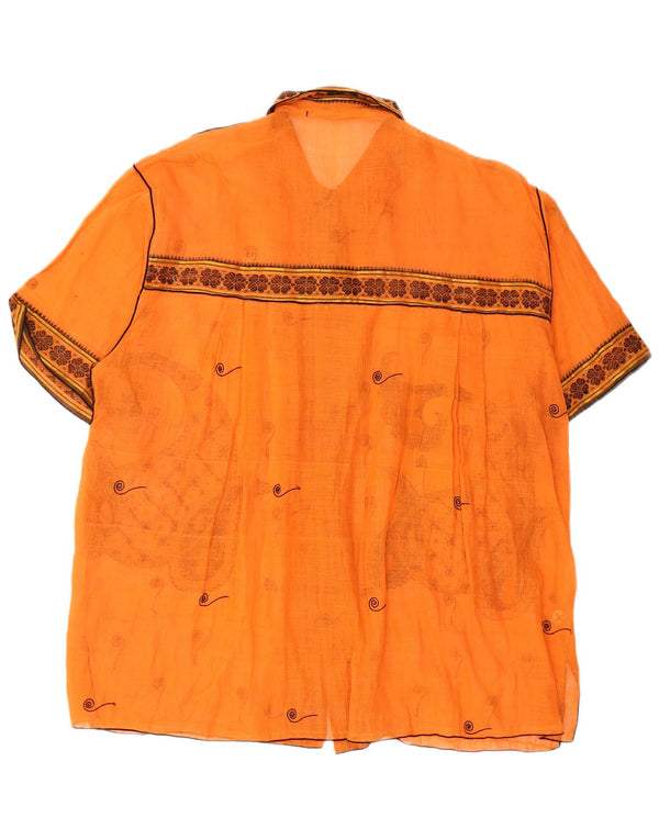 PAUL ROPP Cămașă supradimensionată pentru damă UK 14 Medium Orange Paisley