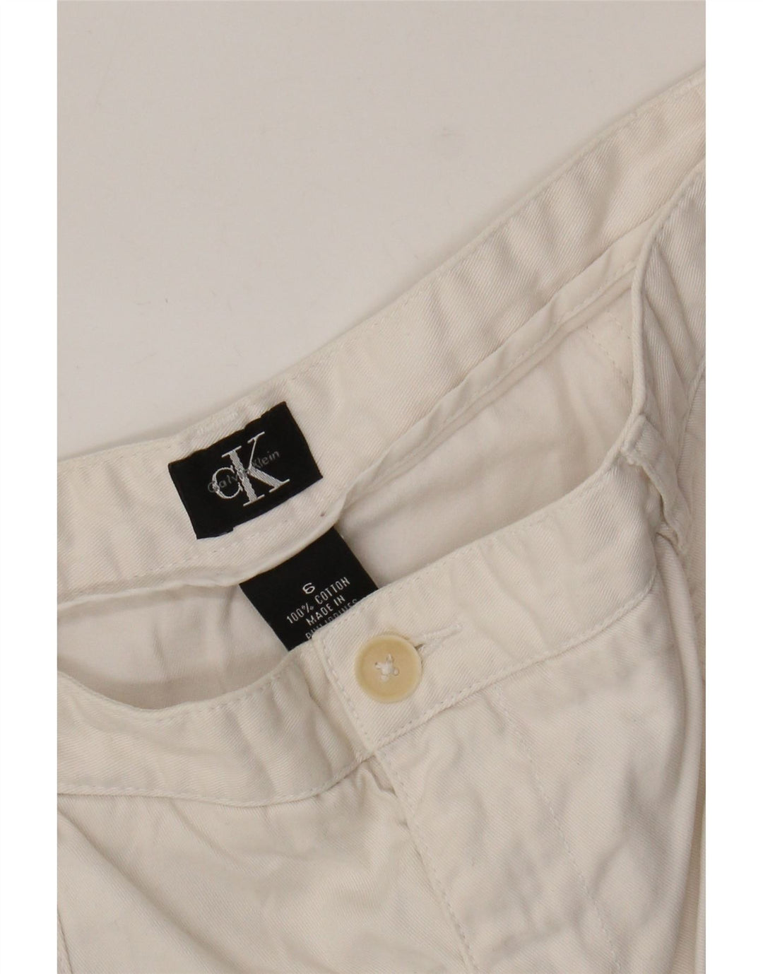 Pantaloni scurți chino Calvin Klein pentru femei US 6 Medium W28 Bumbac alb