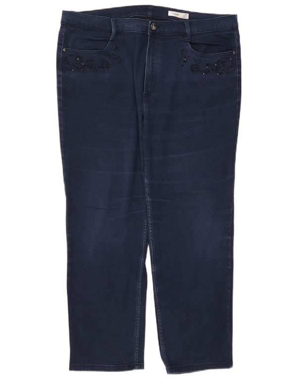 Blugi tăiați pentru femei Marks & Spencer UK 20 2XL W40 L26 bleumarin Bumbac