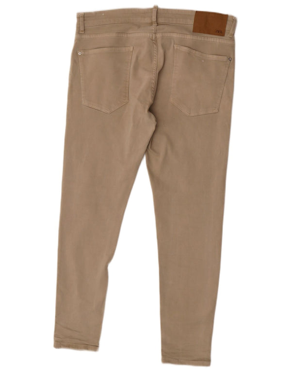 Blugi skinny pentru bărbați Zara cu talie joasă EU 46 XL W36 L28 bumbac bej
