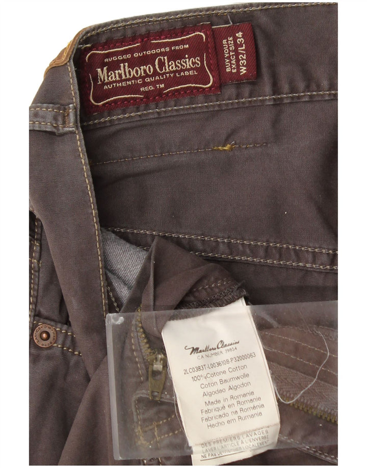 MARLBORO CLASSICS Pantaloni casual drepti pentru bărbați L32 L28 Bumbac maro