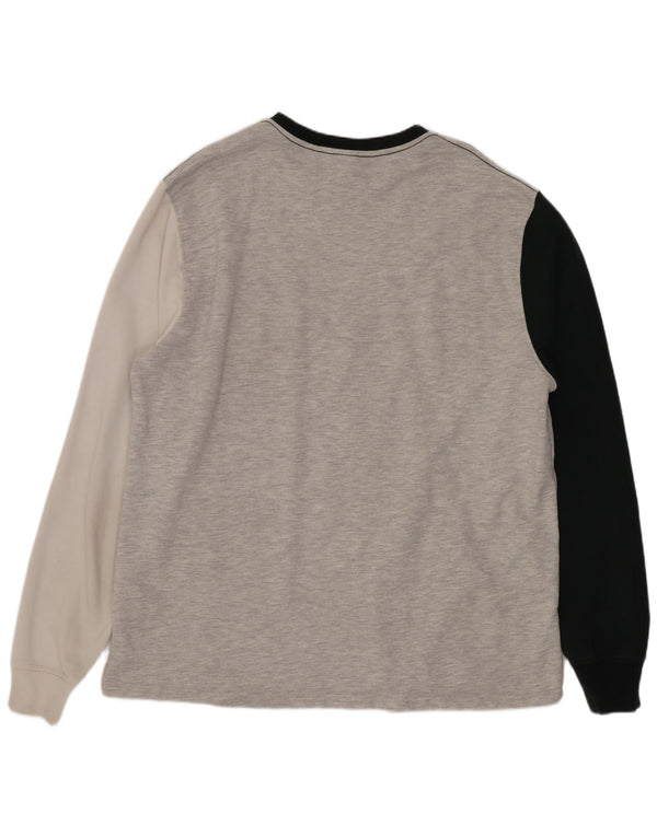 Pulover pentru bărbați Zara XL, bumbac color bloc, gri