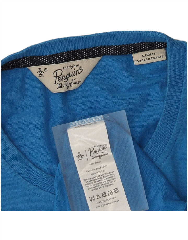 Tricou pentru bărbați Penguin Top mare, albastru, bumbac