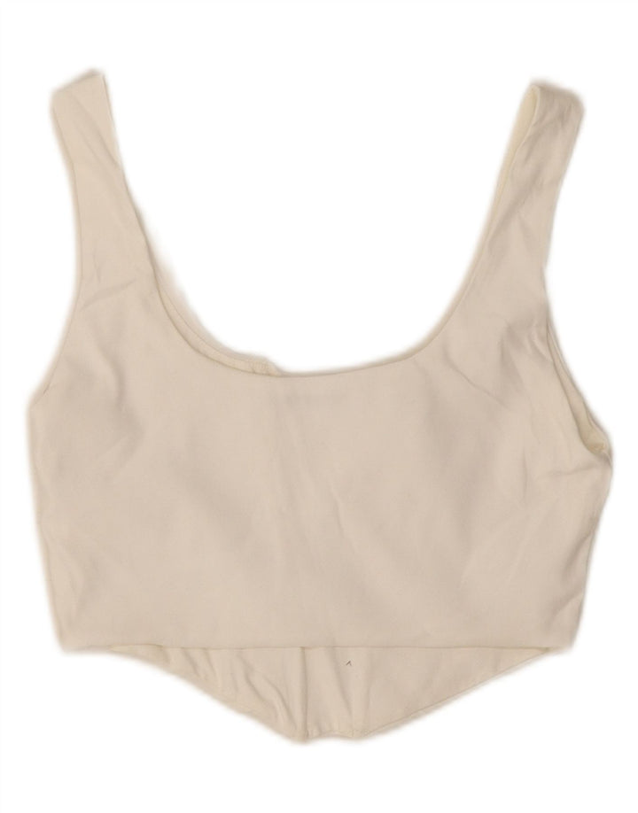 ZARA Womens Crop Top UK 14 Large White Vintage Zara and Second-Hand Zara from Messina Hembry 