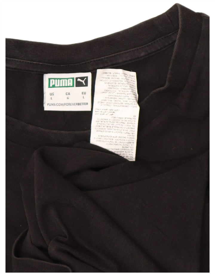 Tricou grafic Puma pentru bărbați Top mare din bumbac negru