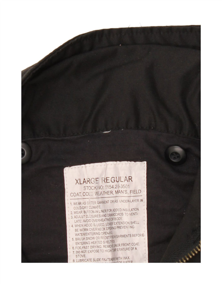 VINTAGE Mens Regular Utility Jacket UK 42 XL Black Polyester Vintage Vintage and Second-Hand Vintage from Messina Hembry 