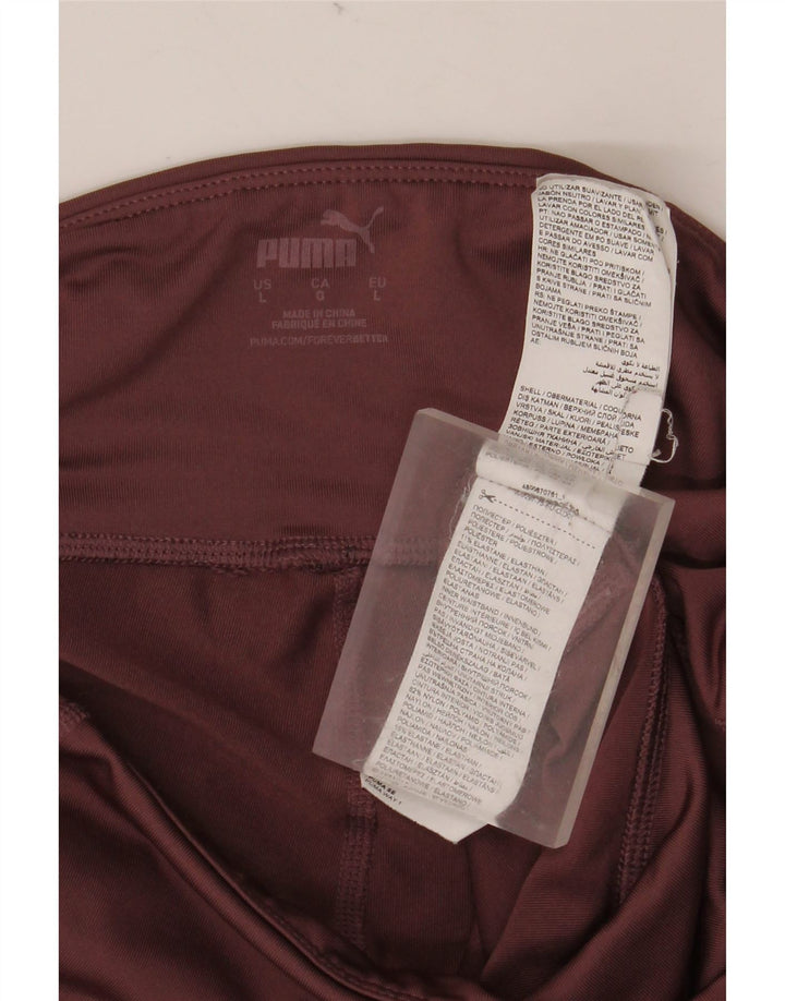 Leggings crop pentru femei PUMA UK 16 Poliester burgundy mare