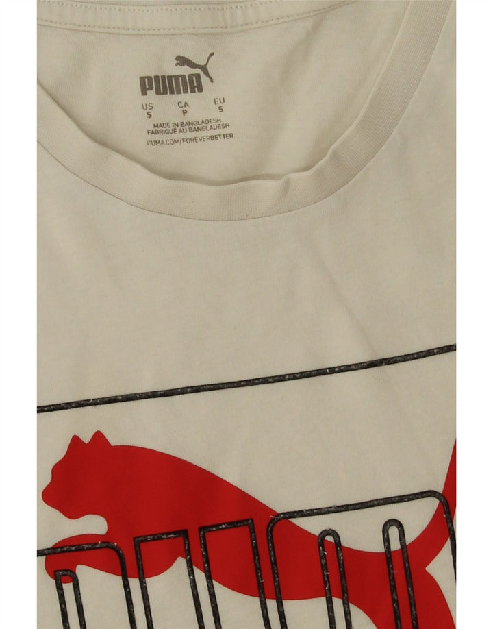 Tricou grafic Puma pentru bărbați Top mic, alb, bumbac