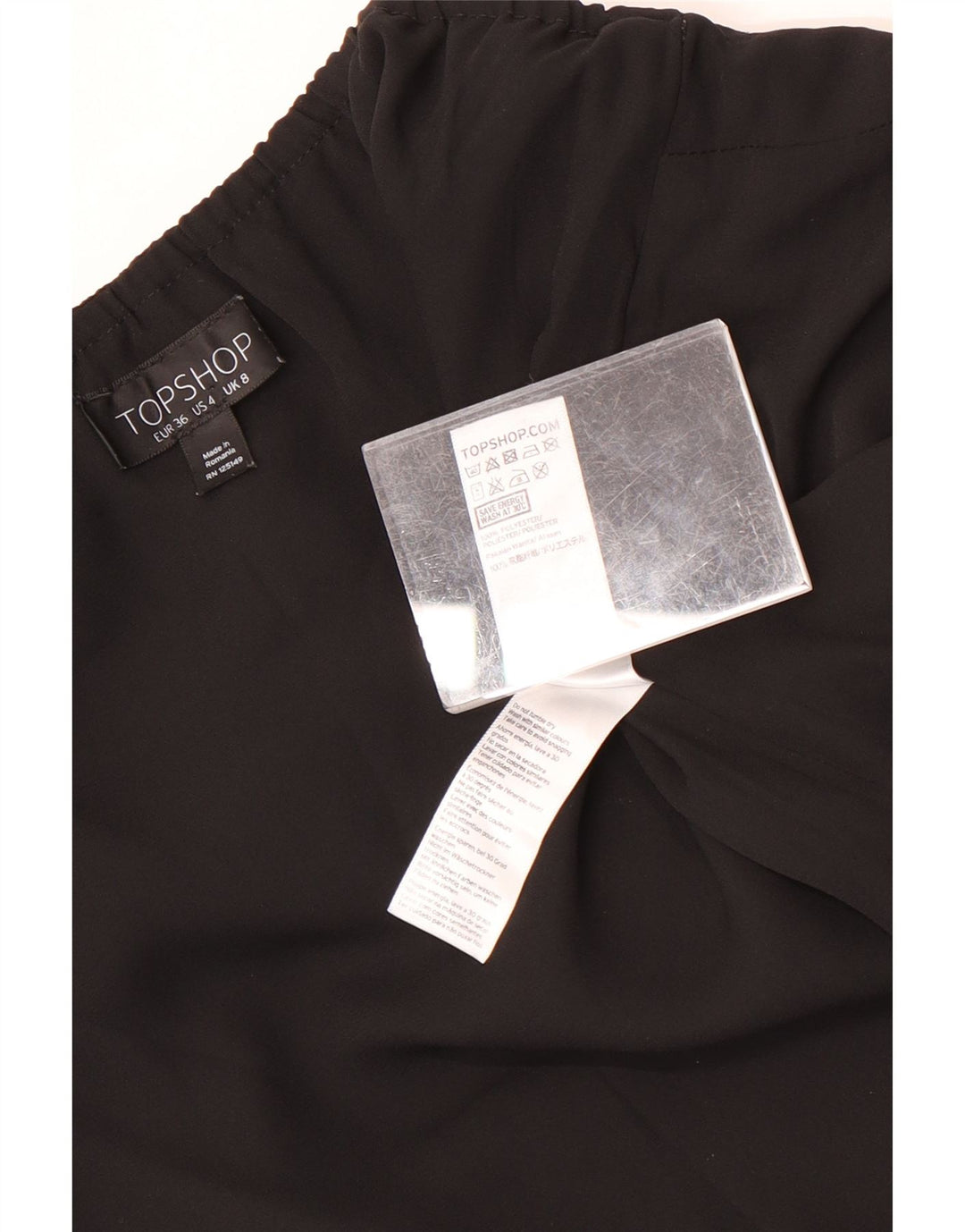 Topshop Crop Halter Top pentru femei UK 8 Small Poliester negru