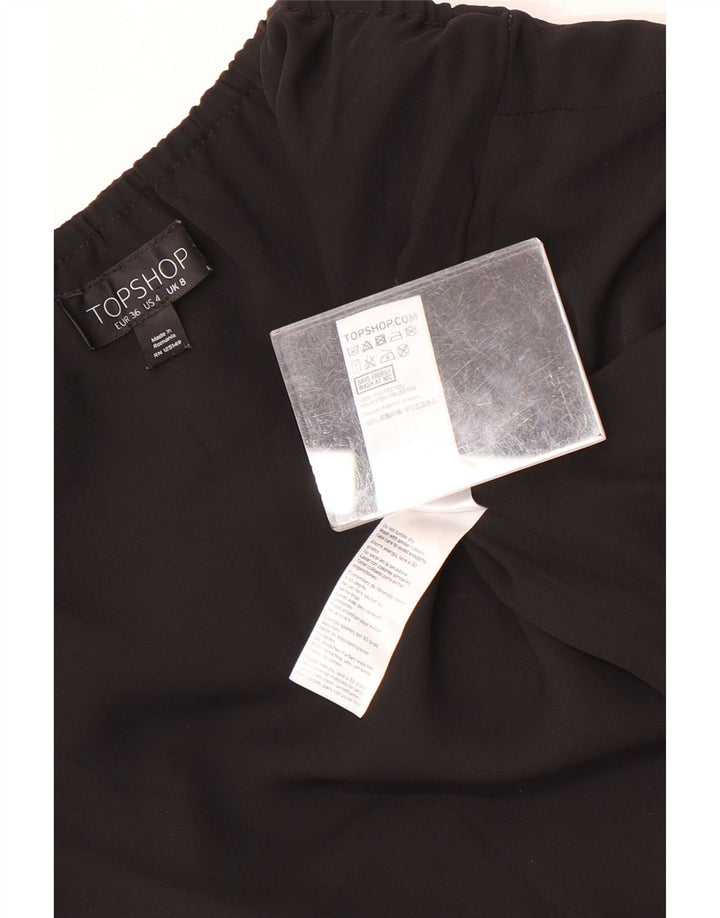 Topshop Crop Halter Top pentru femei UK 8 Small Poliester negru