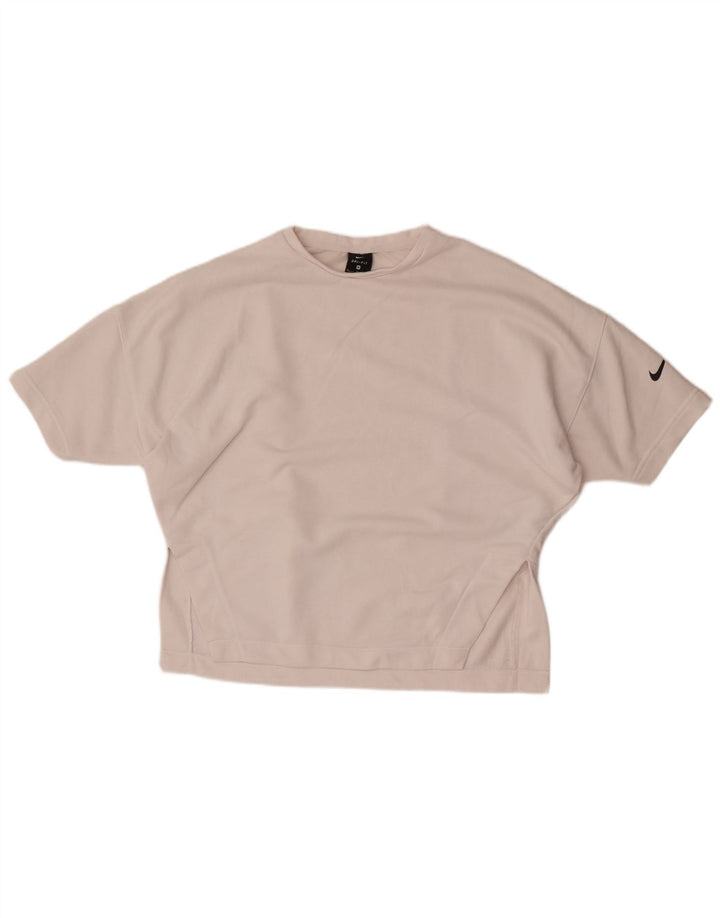 Tricou supradimensionat pentru femei Nike Dri Fit Top UK 14 Bumbac alb mediu