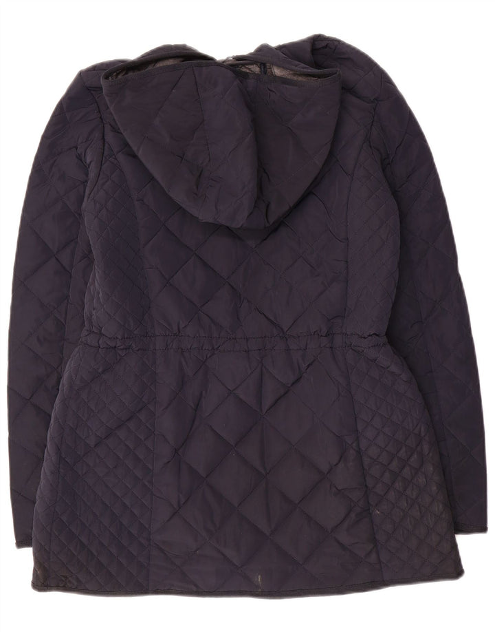 Jachetă matlasată cu glugă pentru femei Massimo Dutti UK 12 Poliester mediu bleumarin