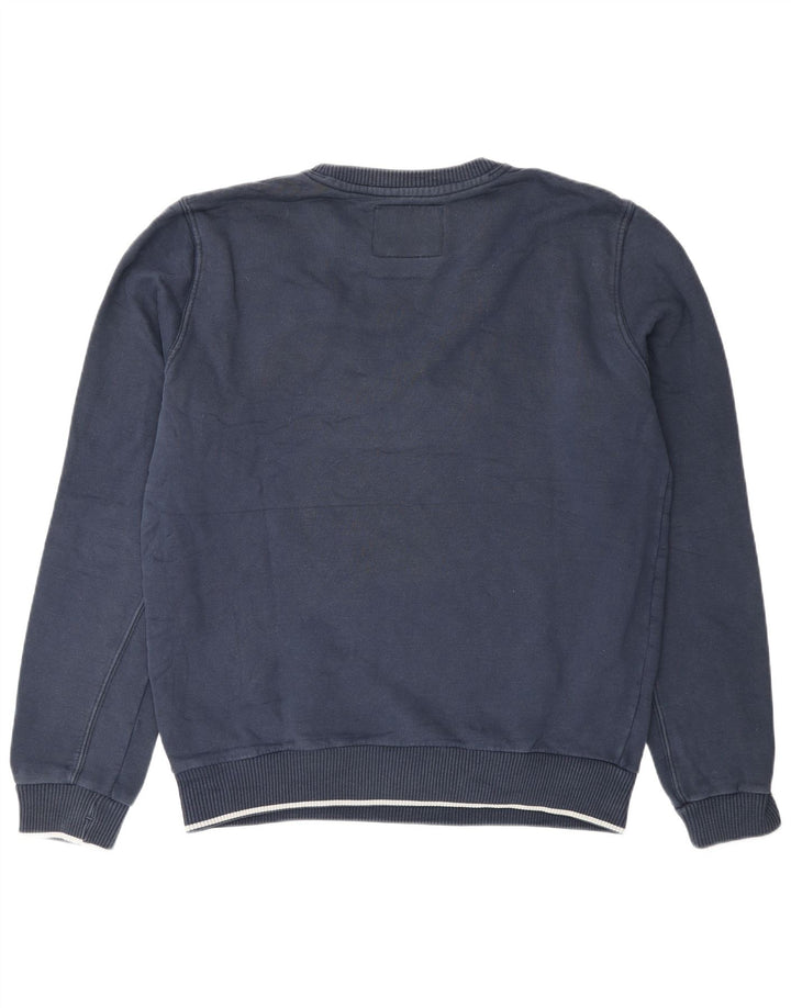 Hanorac grafic pentru bărbați Woolrich Pulover mare din bumbac bleumarin